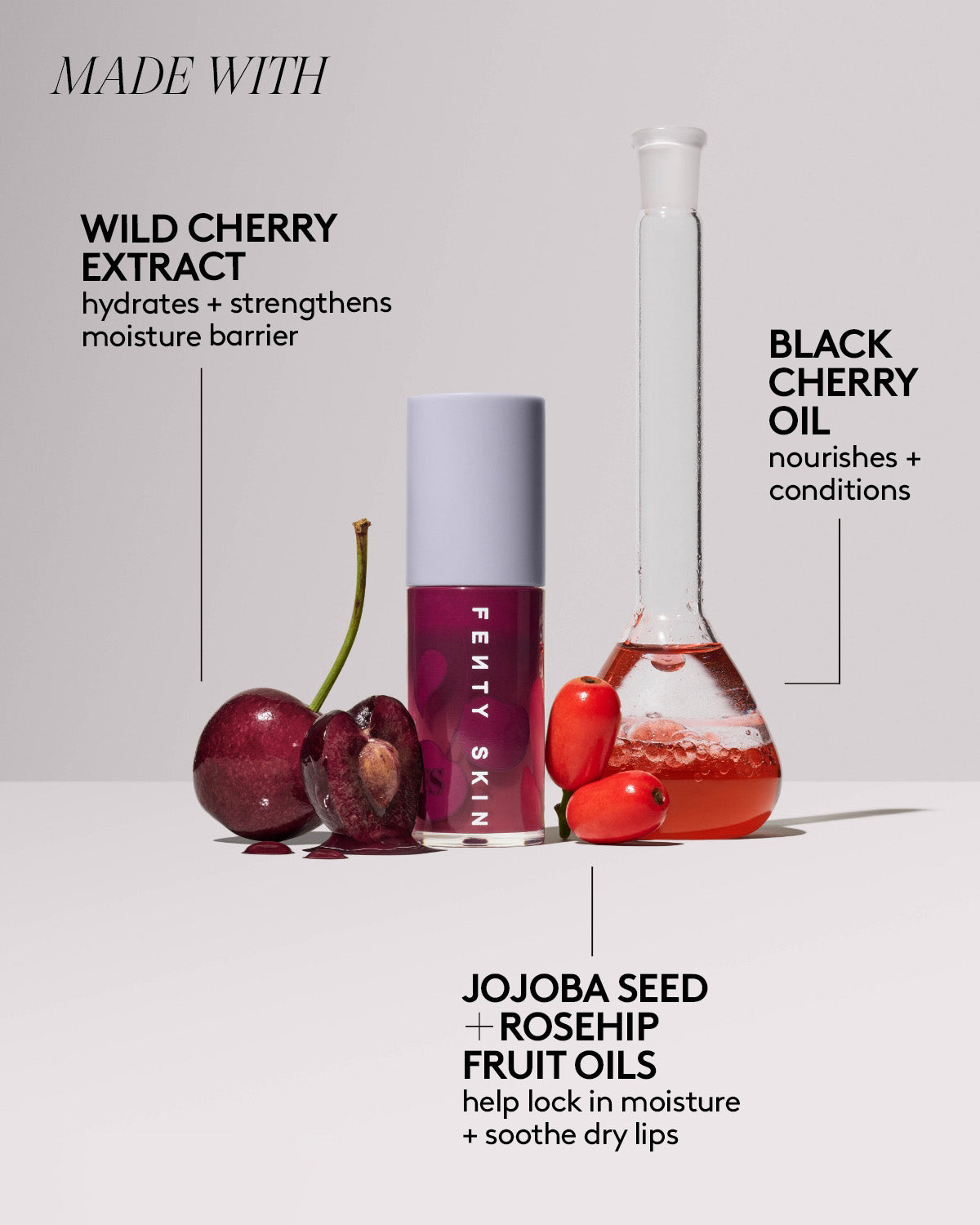 Fenty Treatz Hydrating + Strengthening Lip Oil — Black Cherry - Image 6