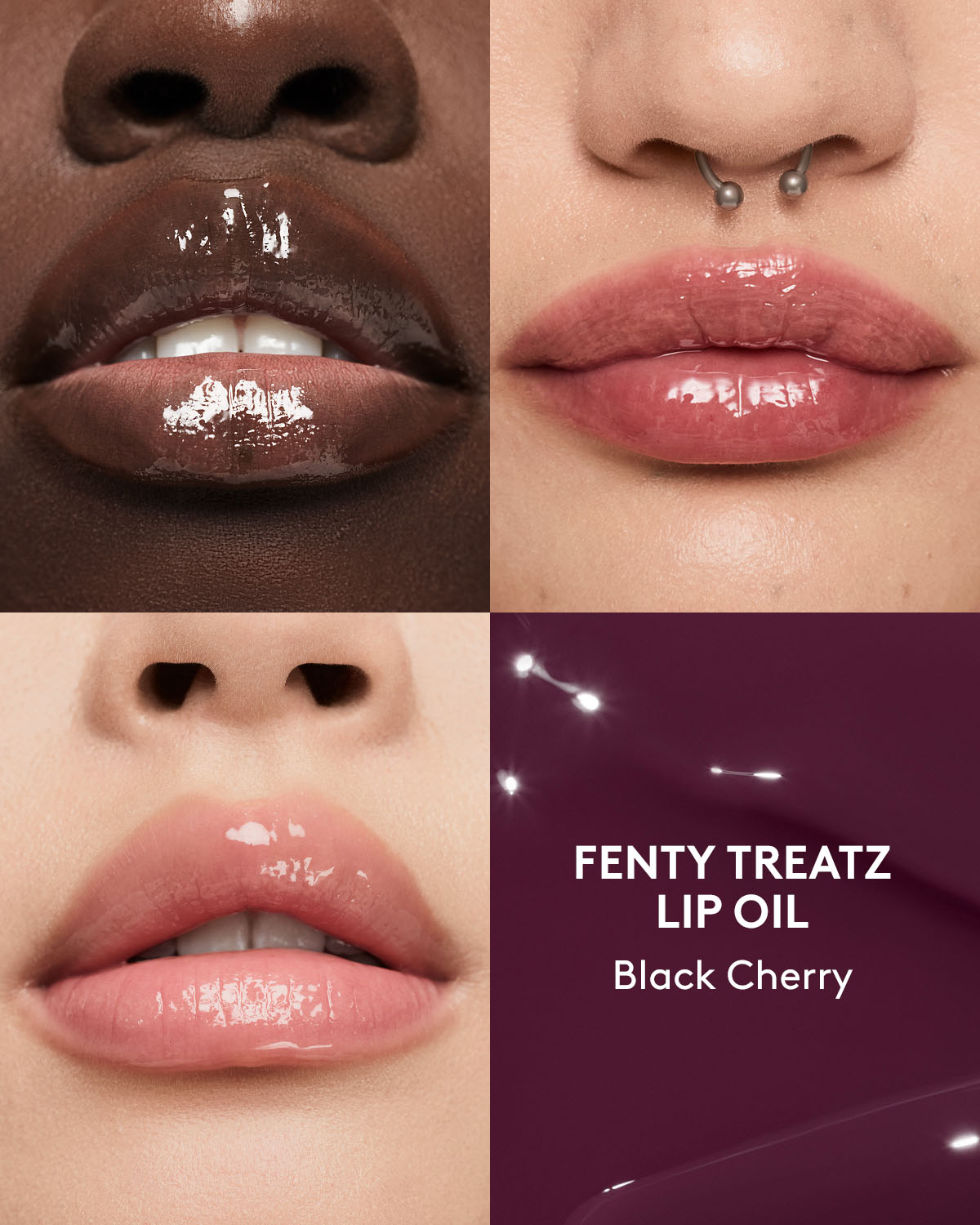 Fenty Treatz Hydrating + Strengthening Lip Oil — Black Cherry - Image 3