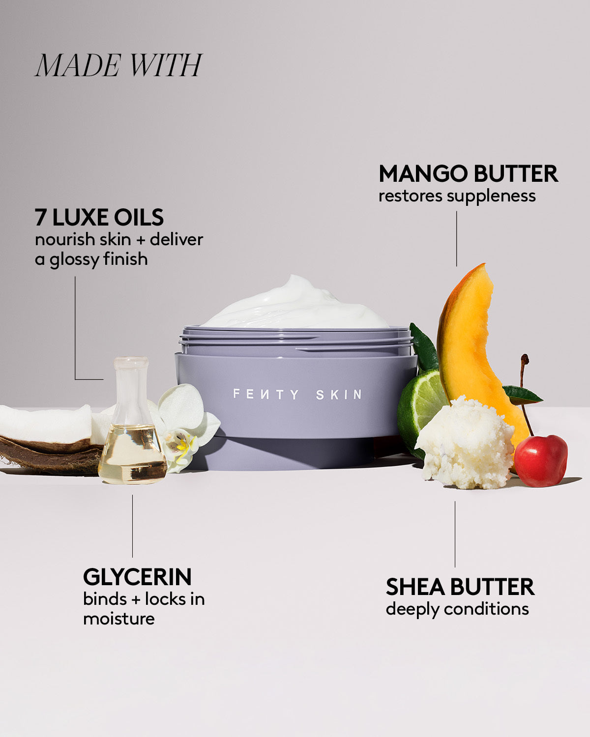 Butta Drop Whipped Oil Body Cream with Tropical Oils + Shea Butter — Fenty Fresh Shimmering - Image 3