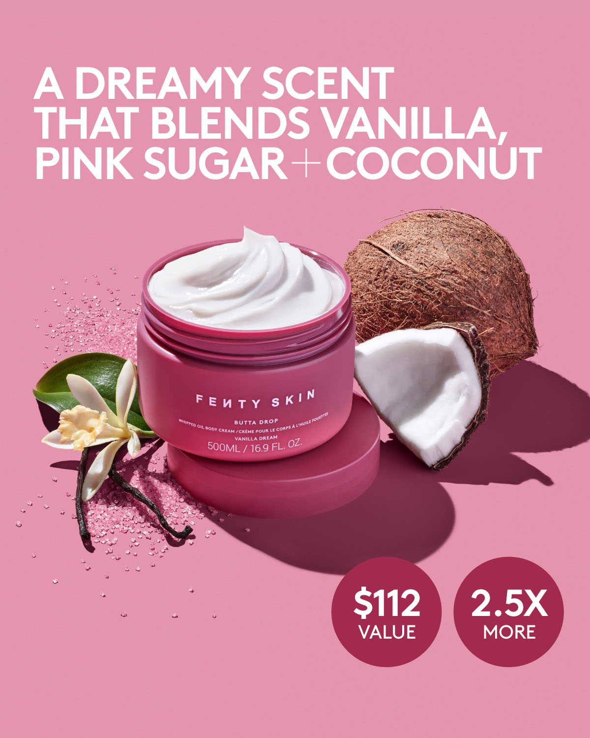 Jumbo Butta Drop Whipped Oil Body Cream with Tropical Oils + Shea Butter — Vanilla Dream - Image 2