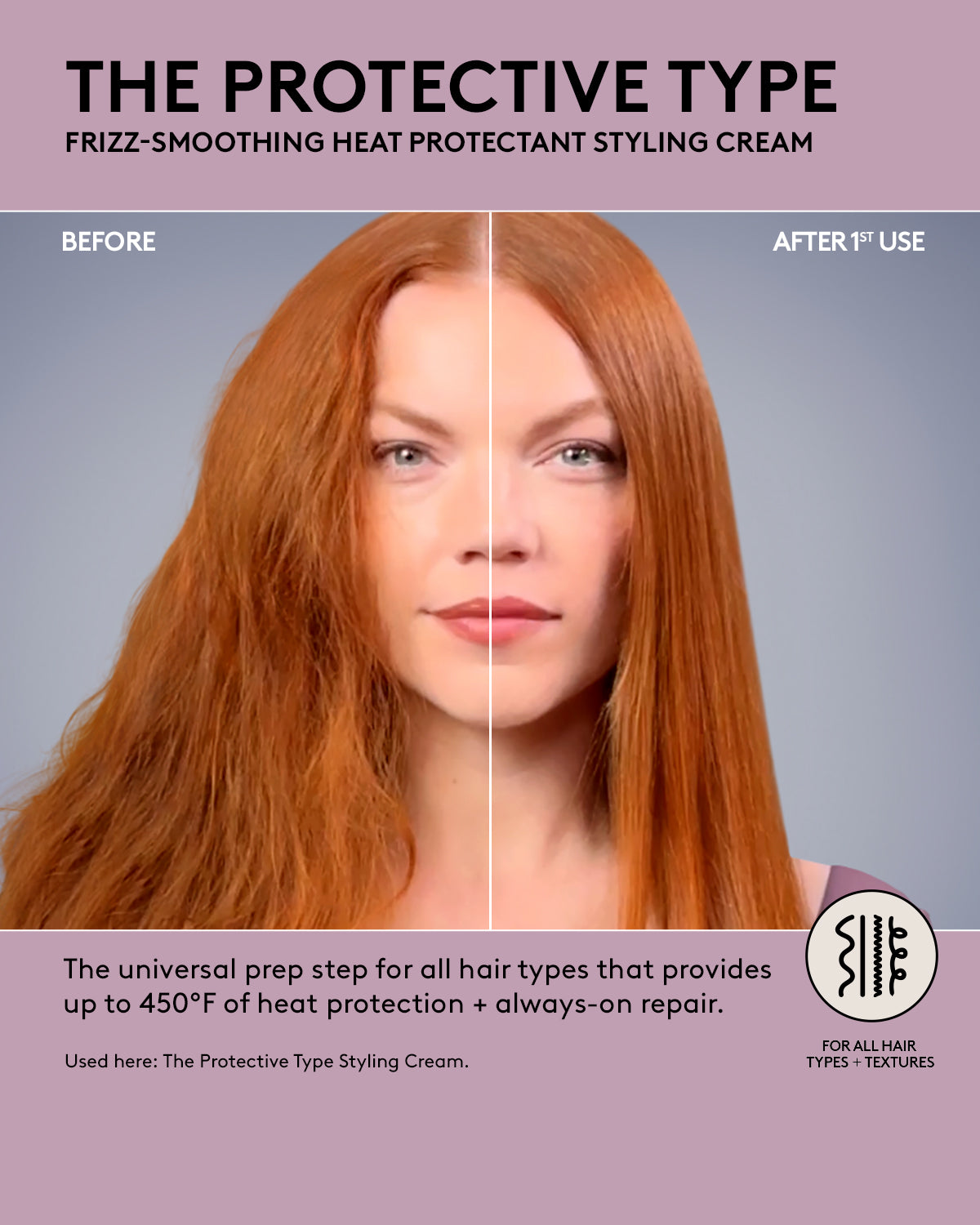 The Protective Type Frizz-Smoothing Heat Protectant Styling Cream - Image 2
