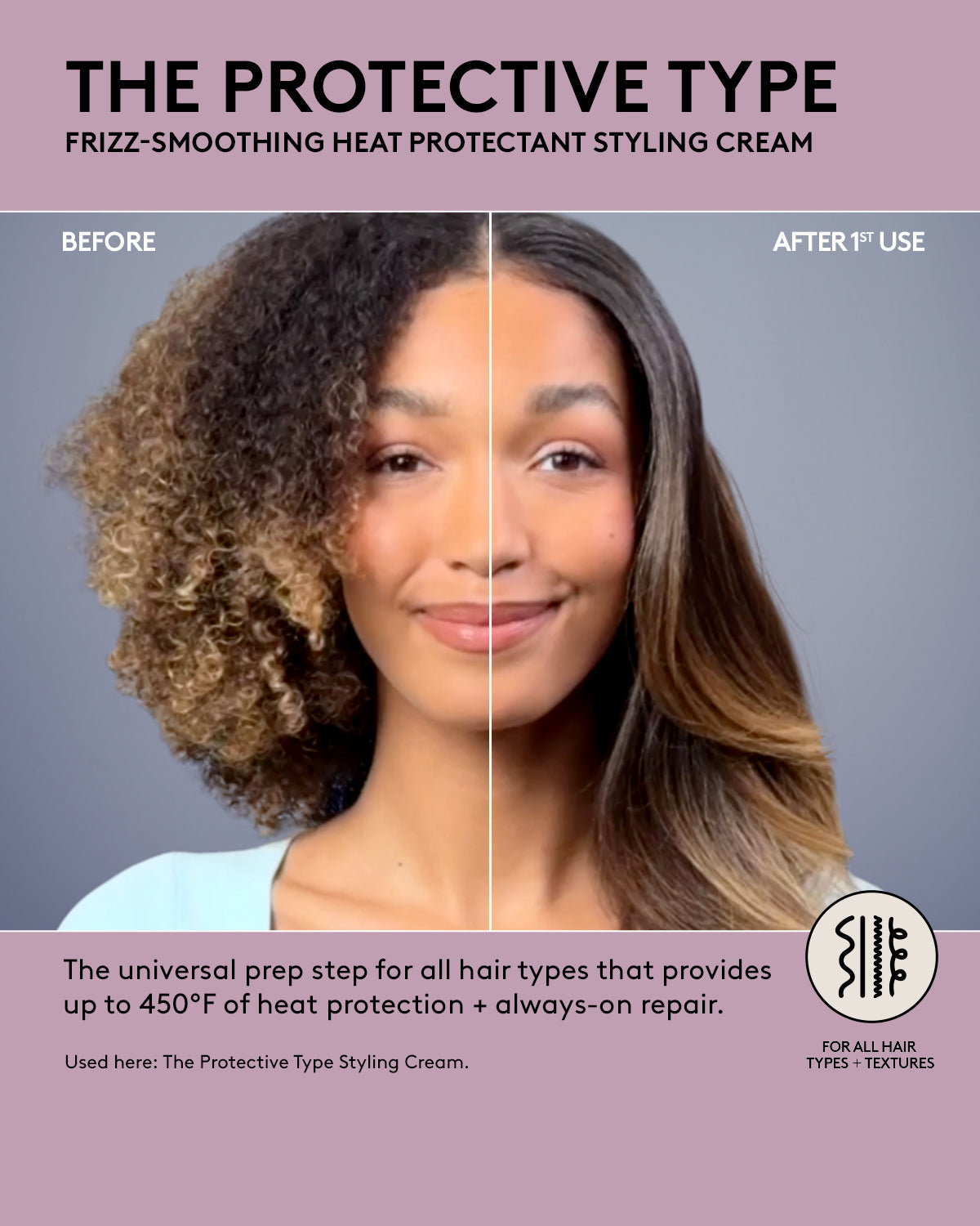 The Protective Type Frizz-Smoothing Heat Protectant Styling Cream - Image 3